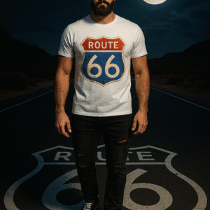 ZZ Route 66  Crewneck T-Shirt Comfort Cotton