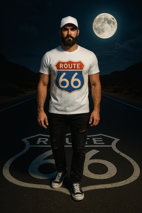 ZZ Route 66  Crewneck T-Shirt Comfort Cotton