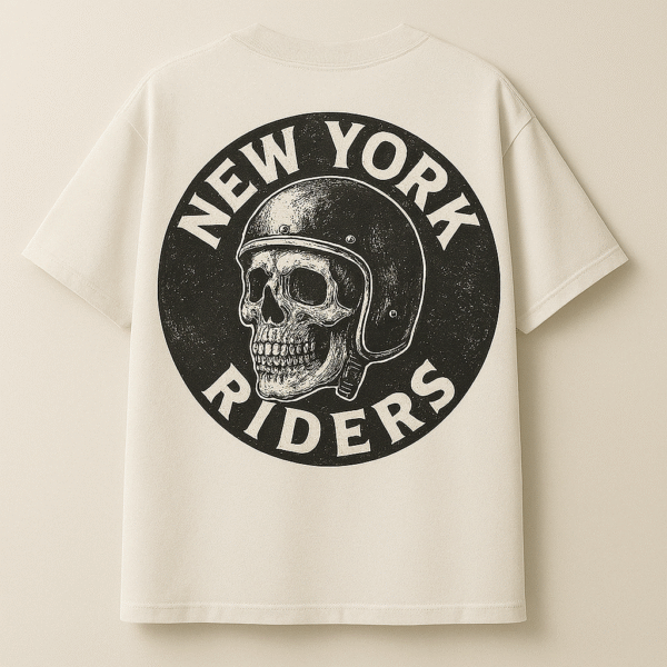 New York Riders Cotton Black  Crewneck T-Shirt | Comfort